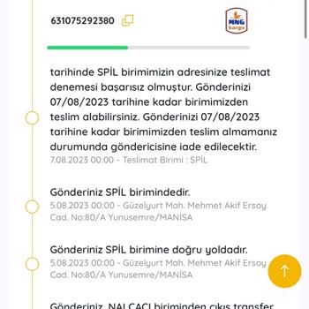 MNG Kargo Spil Şube İlgisiz Ve Alakasız