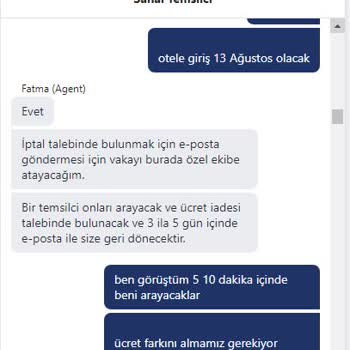 Hotels.com Rezervasyon Değişiklik İptal Ve Geri İade Yapmıyor.