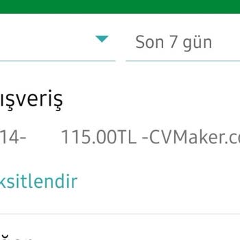 Bilgim Dışında CV Maker Firmasından Alışveriş Yapılmıştır.