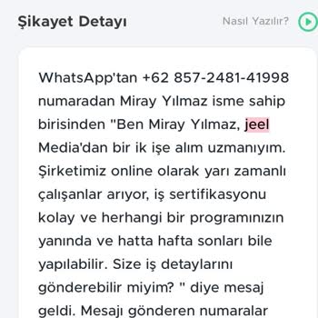 WhatsApp Şikayeti