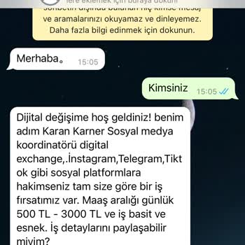 Yabancı Numara WhatsApp'tan Mesaj Atıyor