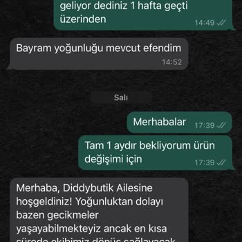 Diddy Butik Defolu Ürün Değişimi