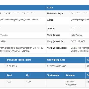 Sürat Kargo Ürün Teslim Edilmedi Ve Telefonları Açan Yok