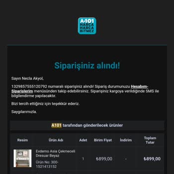 A101 Online Alışverişte Teslimat Sorunu