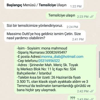 Bir Buçuk Ay Önce Massimo Dutti'den Ayakkabı Aldım Ve Gelmedi