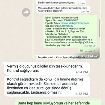 Bir Buçuk Ay Önce Massimo Dutti'den Ayakkabı Aldım Ve Gelmedi