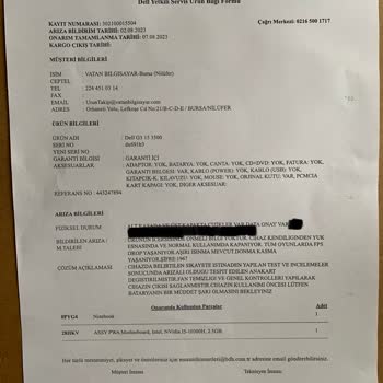 BDH Bilişim Dizüstü Bilgisayarımın Ekranına Zarar Vererek Gönderdi.