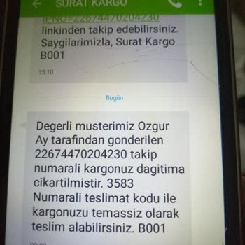 Sürat Kargo Yalan Söylüyor. Alıcıya Farklı Gönderene