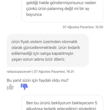 Hepsiburada Habersiz Ürünümü İptal Ettiler Bir Beklettikten Sonra