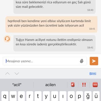 Trendyol Sagaza Marka Elbise İade Acil