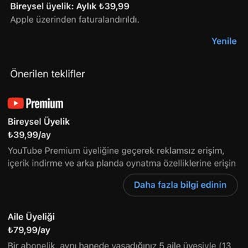 Youtube.com Premium Üyelik Para Çekildi Fakat Olmadı