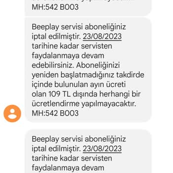 Vodafone Rızam Dışında Beeplay Abone Olmuş
