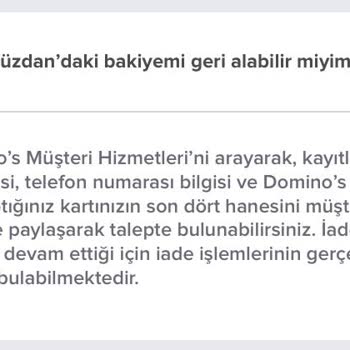 Domino's Pizza Mobil Uygulama Ücret İadesi
