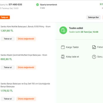 Sardıcı Eksik Ürün Gönderimi
