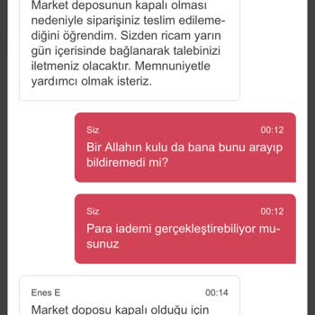 Yemeksepeti Market Siparişi Teslim Etmedi