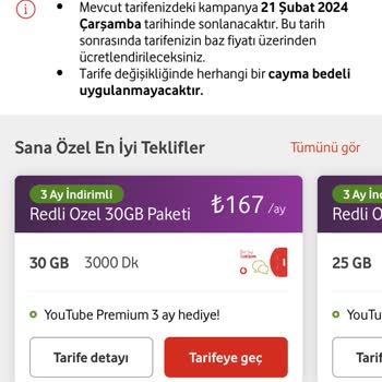 Vodafone Yüksek Fiyat Ve Kota Sınırı