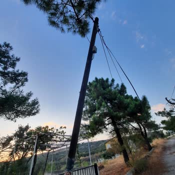 Şarköy Aşağı Kalamış 'ta Yıllardır Devrilmek Üzere Olan Telefon Direği
