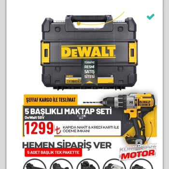 Dewalt Sipariş Verdiğim Ürün Yerine Hatalı Ürün Gönderimi