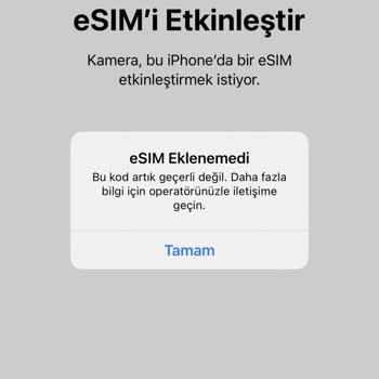Vodafone E-sim Eklenemedi (Bu Kod Artık Geçerli Değil.)
