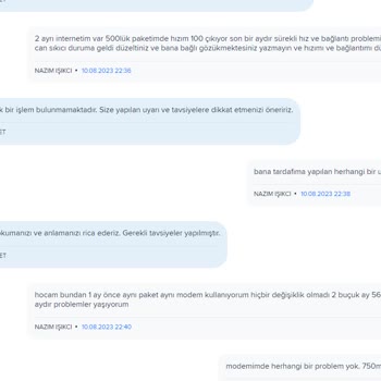 Comnet Aboneliği Aldıktan Sonra Hızı Ve Kaliteyi Düşürüyor.