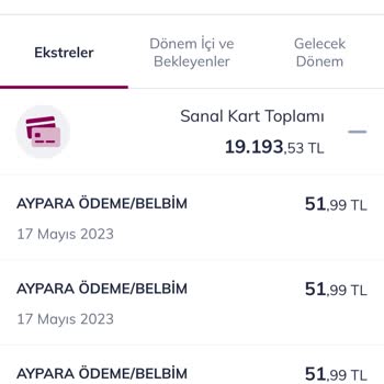 Aypara Belbim Kredi Kartından Çekilen Para