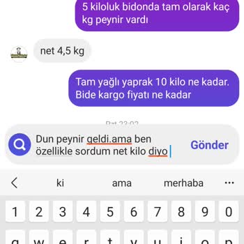 Yöresel Burada Peynir Siparişinde Yetersiz Ağırlık