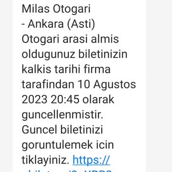 Ali Osman Ulusoy Otobüs Firması 2 Saatlik Rötar