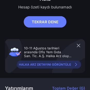 Midas Varlık Sayfasında Hesap Özeti Hatası Veriyor