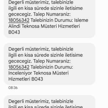 Teknosa Ya Ürün İade Ettim Halen Ücretim Geri İade Yapılmadı.