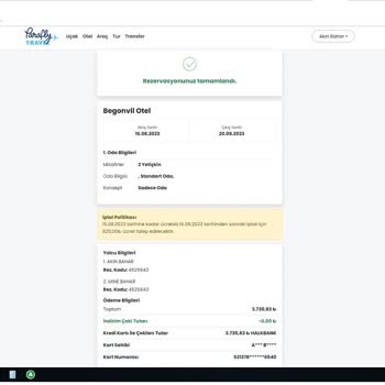 Paraflytravel Sebepsiz Yere Oteli İptal Etti