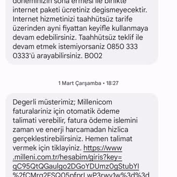Millenicom Haber Verilmeksizin Fatura Değişikliği