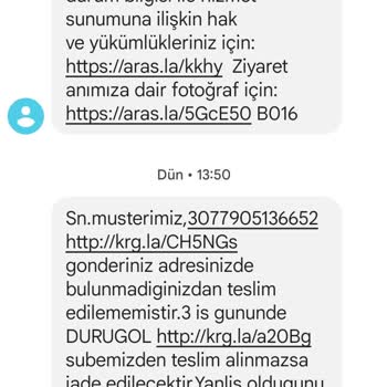 Aras Kargo Kargo Şubeye Geri Döndü