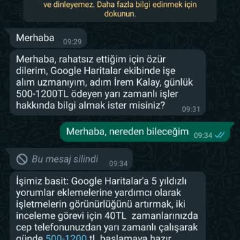 WhatsApp Üzerinden Tanımadığım İşletme Hesabı Dan Mesaj Gelmesi