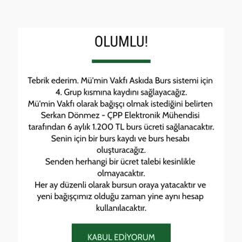 P*****a Mümin Vakfı Tarafından Burs Başvurusu