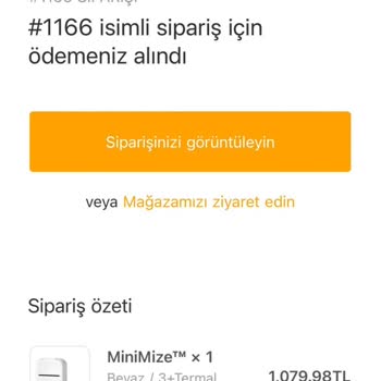 Minimizee.com Ürün Gelmiyor Ücret İadesi Yapmıyor.
