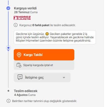 Horoz Lojistik Teslimat Problemi - Parça Kaybolması