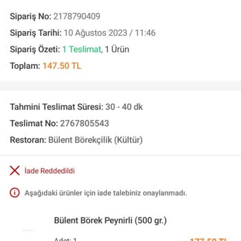 Trendyol Yemek Ve Bülent Börekçilik 500 Gr Siparişe 3 Dilim Börek