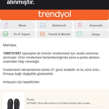 Trendyol Puma Roma BMW Ayakkabı Üretim Hatasını Kabul Etmiyor
