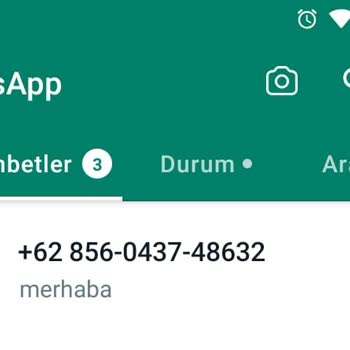 WhatsApp +62 Kodlu Numaradan Gelen WhatsApp Mesajı
