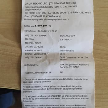 Tefal Para İadesi Ya Da Sıfır Ürün İstiyorum