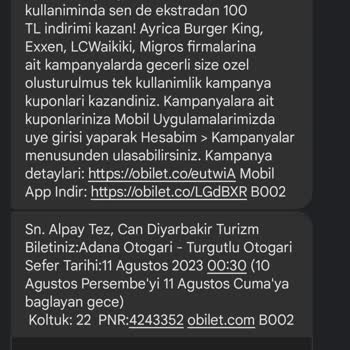Obilet O Biletten Alınan Bilet Yaşanan Mağduriyet