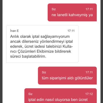 Yemeksepeti Para İadesinin Olmaması