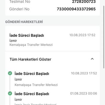 Trendyol'dan Aldığım Ürün İade Edilmedi