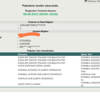 UPS Türkiye Verilen Tarihte Kargoyu Teslim Etmiyor.