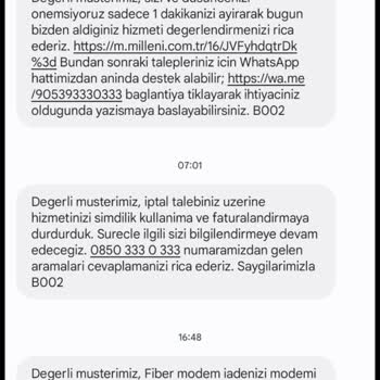 Millenicom Modem İade Kargo Ücreti