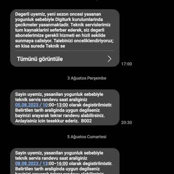 Digiturk Kurulum Yapılmıyor