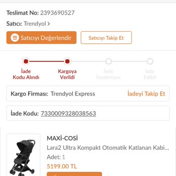 Maxi-Cosi Trendyol'un Vermediği Para İadesi