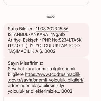 YHT (Yüksek Hızlı Tren) Arifiye'den Sakarya Eskişehir Arası Bilet Aldım Ama Yanlış Yönlendirildim
