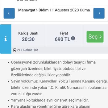 Güney Akdeniz Seyahat Adana Manavgat Yolculuğu Sorunu