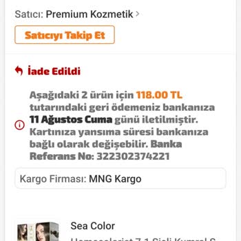 Trendyol Sea Color 7.1 Saç Boyasını İadeye Çektiler